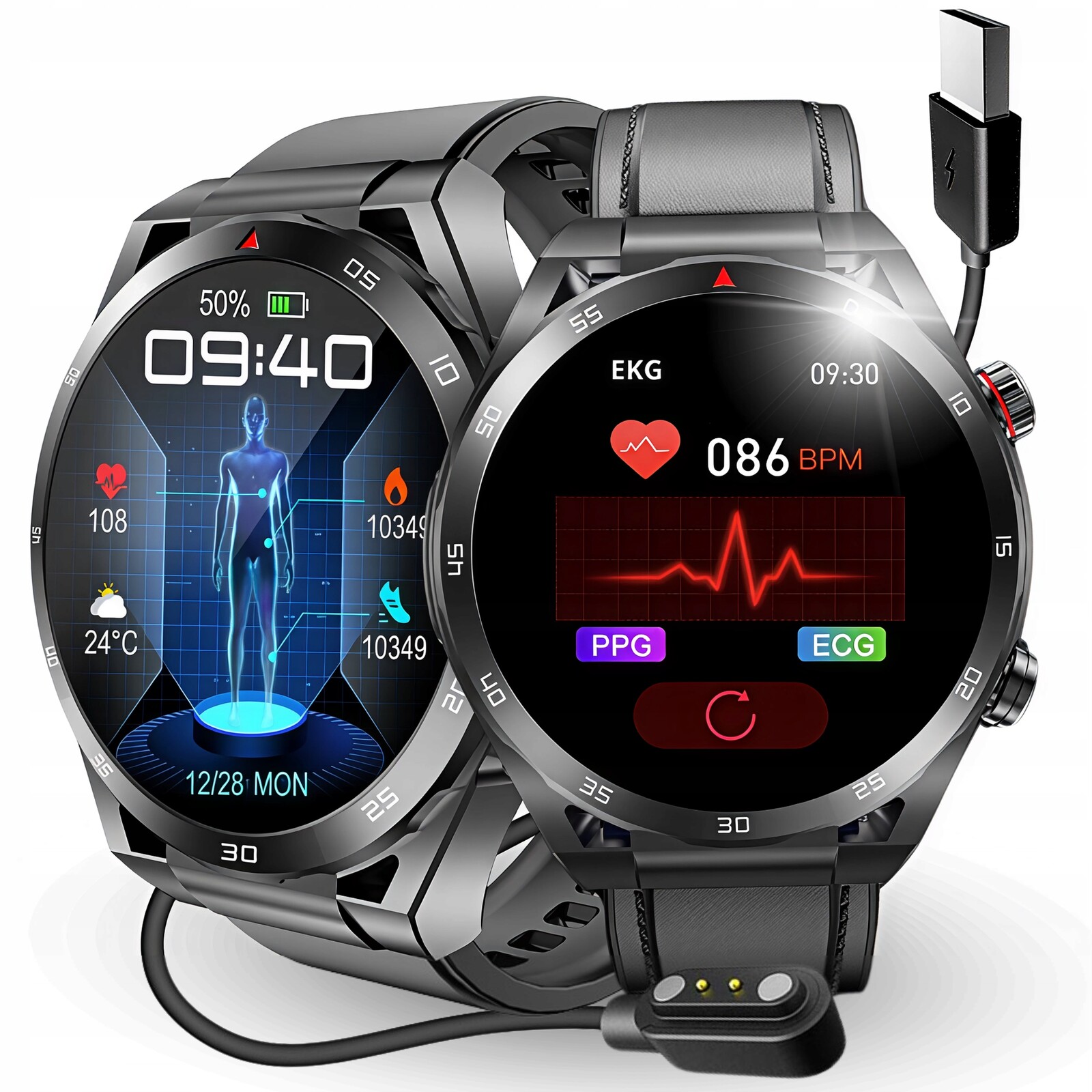 Chytré Hodinky Pánské Hodinky Menu Pl Hovory Ekg Měření Cukru Tlak +dárek