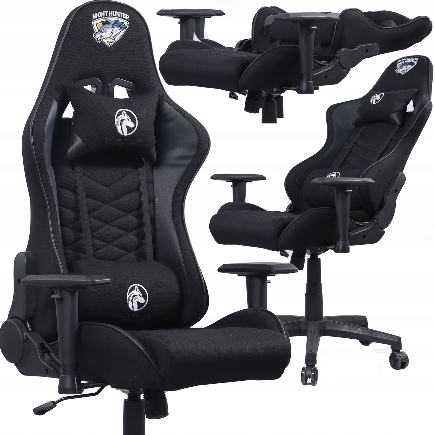 Herní počítačové křeslo Tkanina Otočná kancelářská Nastavitelná Masáž!!!