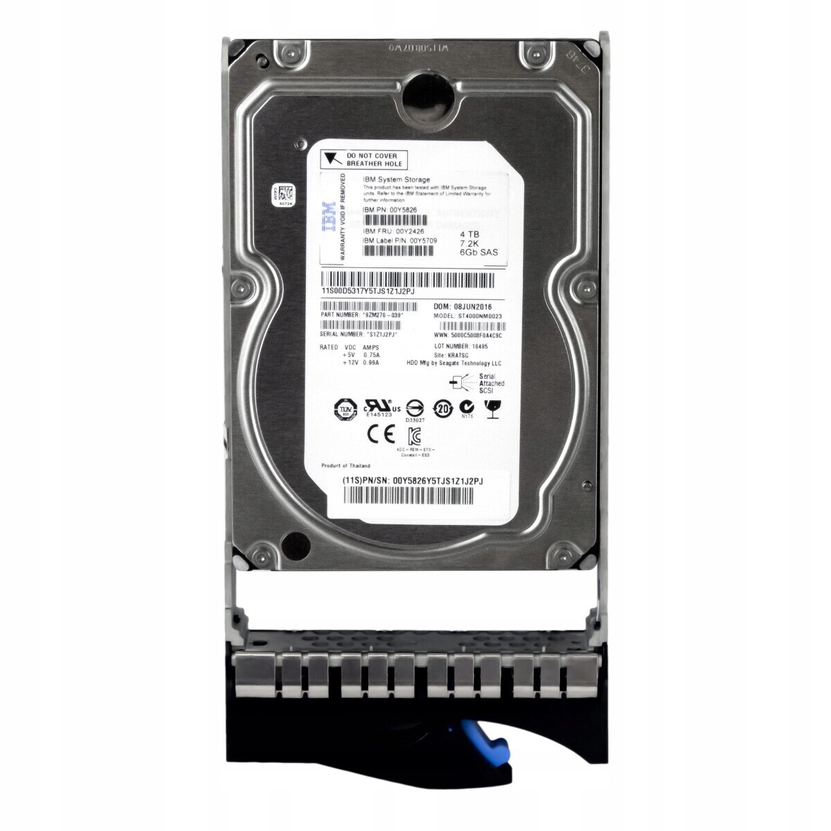 Ibm 00Y2426 00Y5826 4TB 7.2K 128MB SAS-2 3.5'' ST4000NM0023