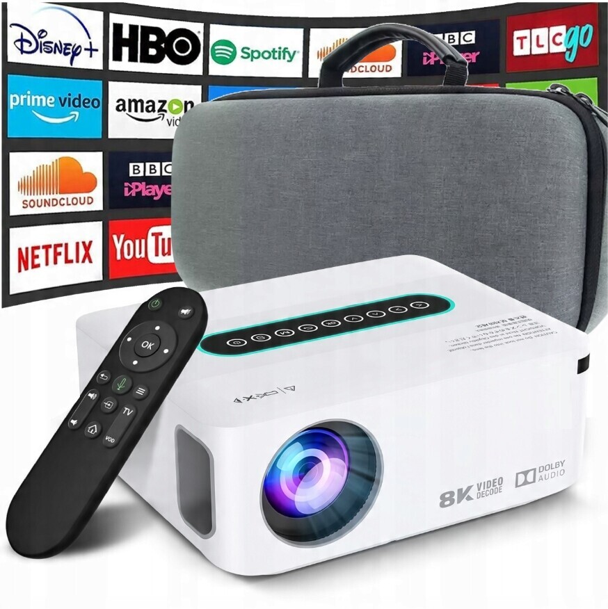 Projektor Android Smart Tv Wifi Full Hd 14000LM 4K Led Bluetooth