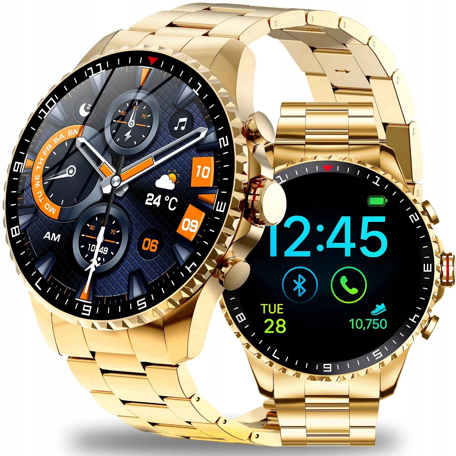 Pánské zlaté Chytré Hodinky Chytré Hodinky s Sms Voláním menu Pl