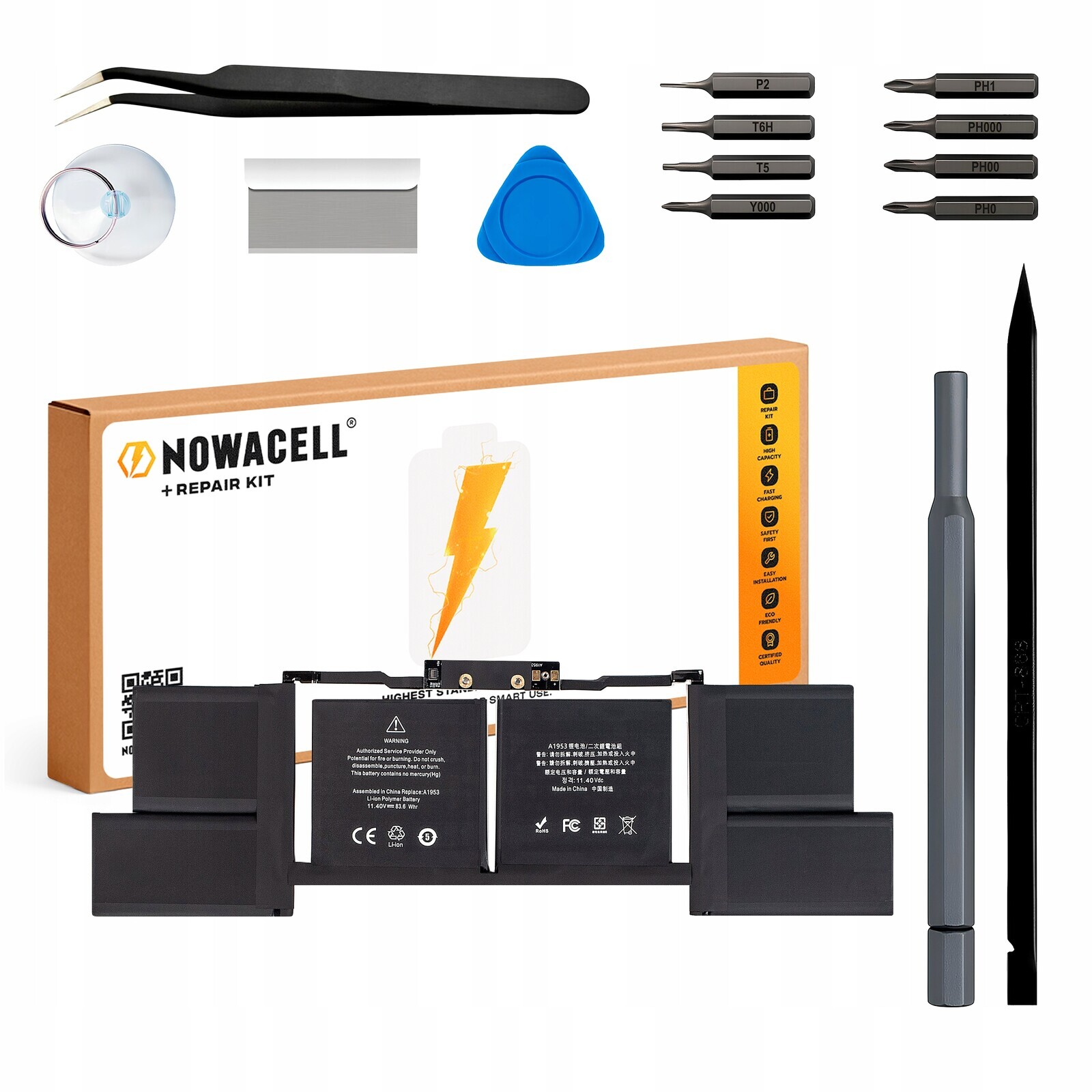 Baterie A1953 83,6Wh 11,4V pro MacBook Pro 15 A1990 2018 2019 Emc 3215 3359