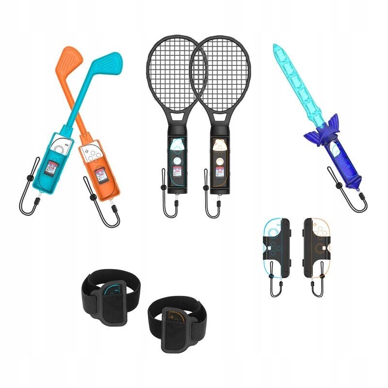 Sportovní sada 9v1 Jys pro Nintendo Switch 2 Držáky Raketa Golf Meč