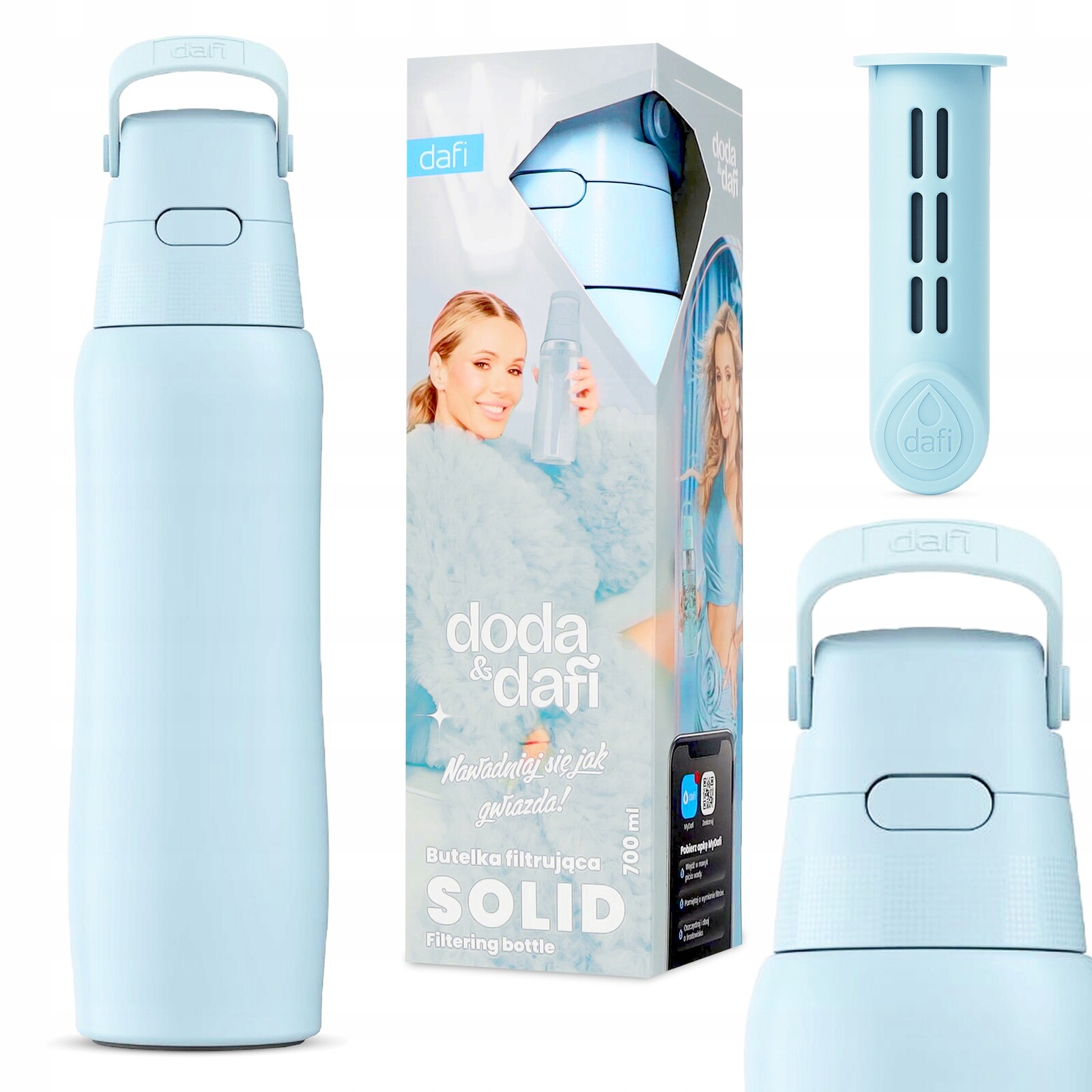 Termická filtrační láhev Dafi z pevné oceli Cold Doda 0,5 Dove Blue