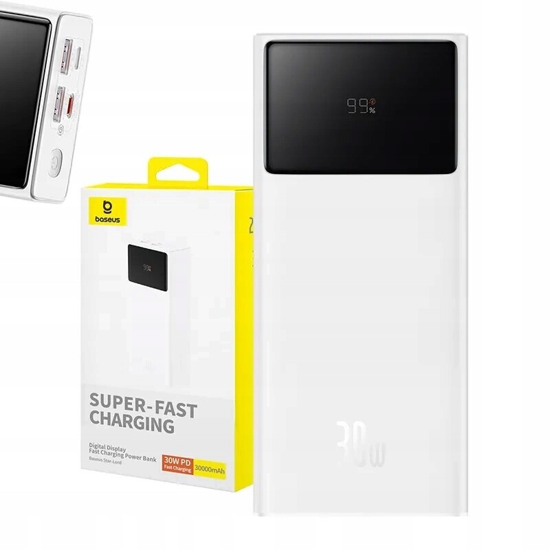 Baseus Star-Lord Powerbank 30000 mAh 30 W 2x Usb-a Usb-c Micro Usb kabel