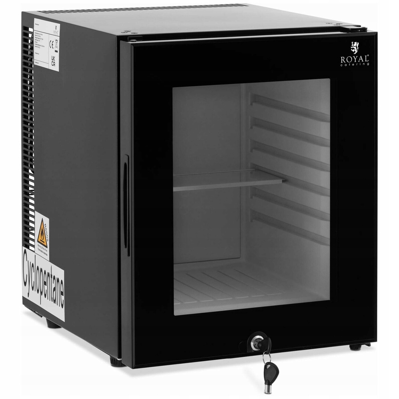 Minibar 25 L Skleněné Dveře Černý Royal Catering