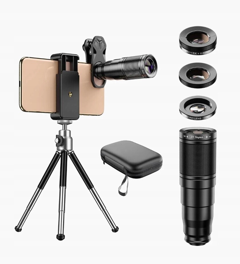 Objektiv Pro Fotoaparát Telefonu 22X Stativ Pro Fotografování Stojan Tripod Apexel