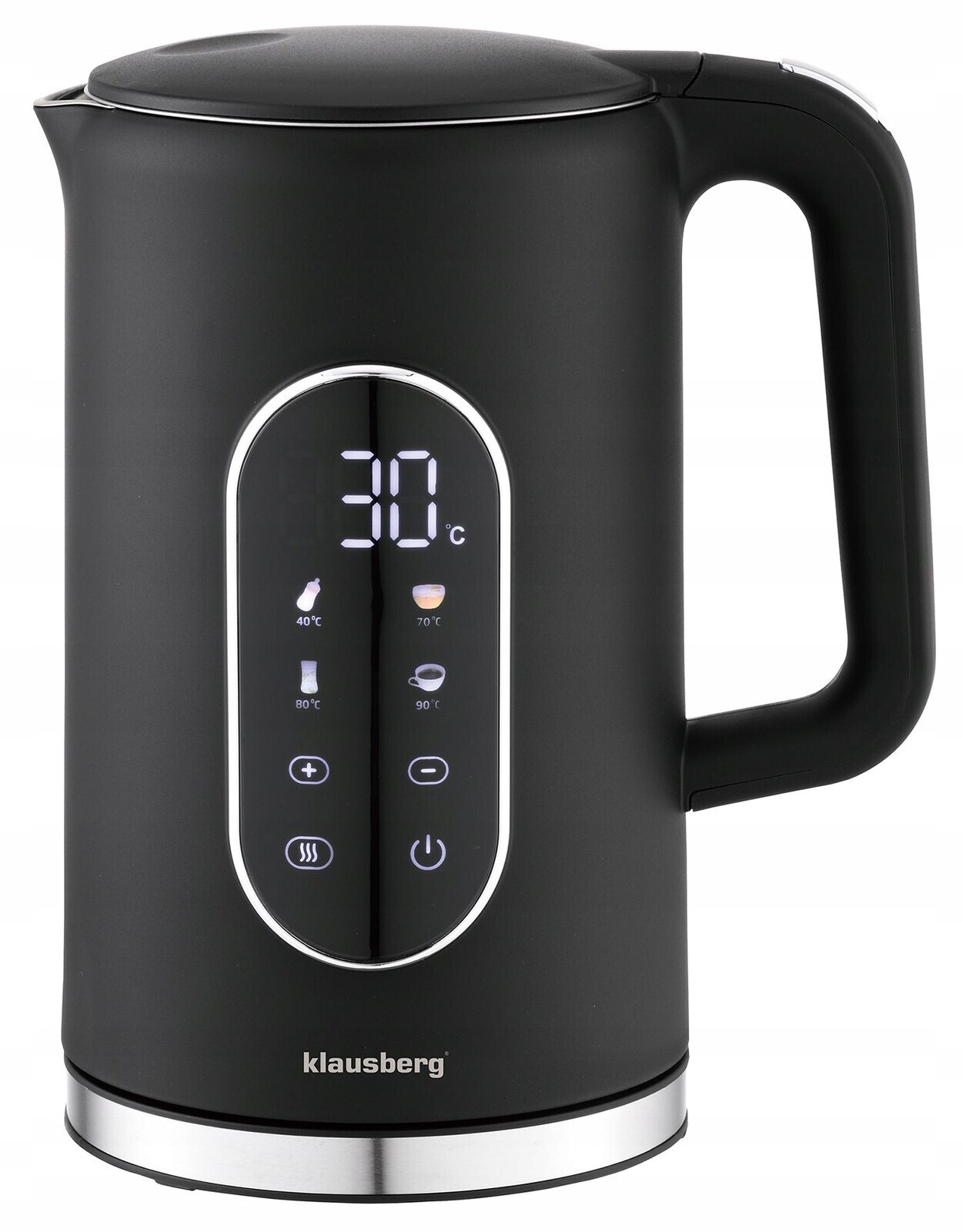 Elektrická varná konvice Regulace teploty Klausberg KB-7891 Led 1.7L 2200W Černá