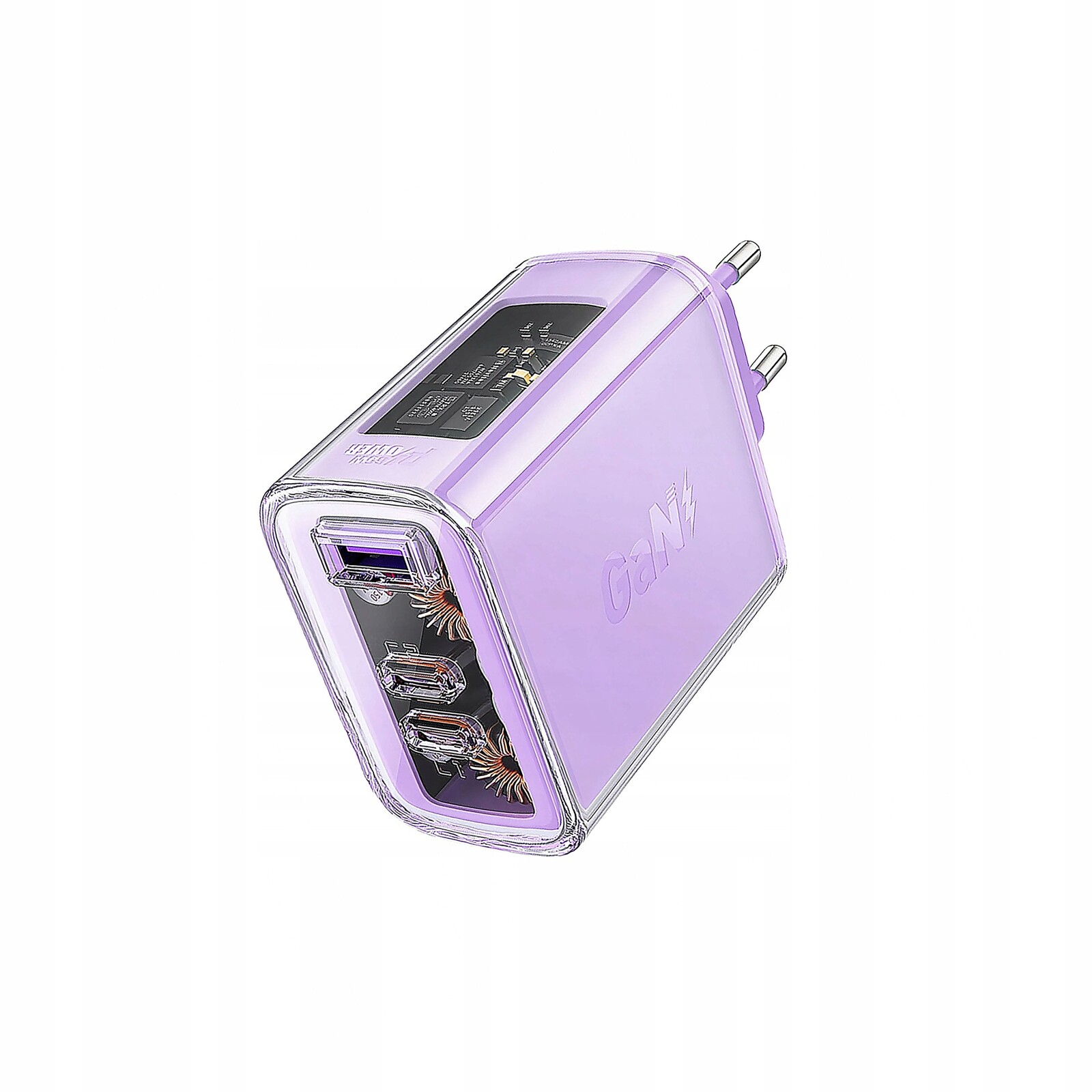 Síťová Nabíječka Gan 65W 3 Porty (1XUSB, 2XUSB C) Fialová Acefast A45