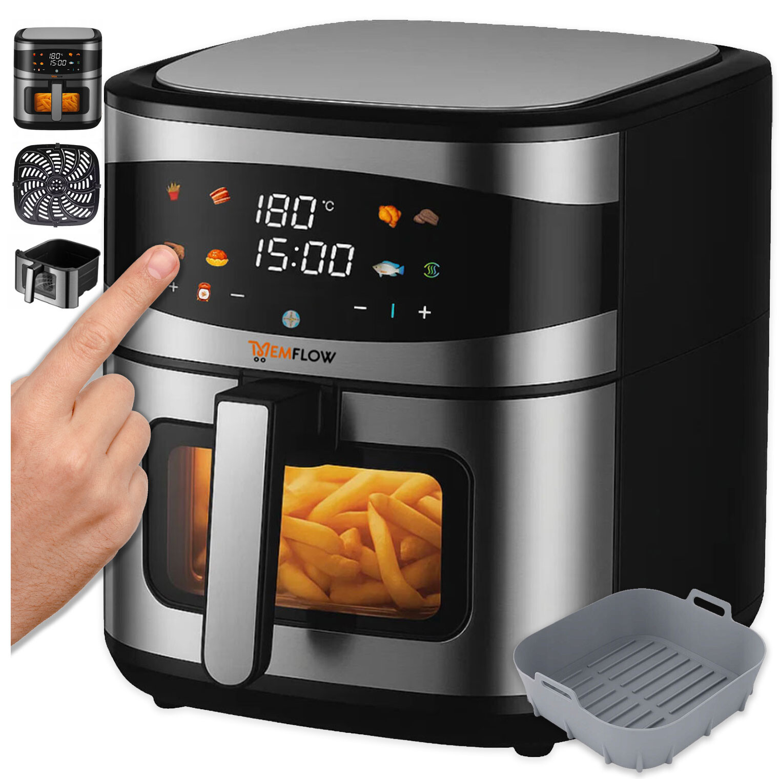 Fritéza Bez Tuku Airfryer Velká 8 Programů 8 L 1800 W