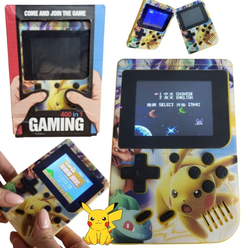 2 x Pikachu Retro Konzola 400 v 1 Hrajte si své oblíbené klasiky na jakémkoli místě