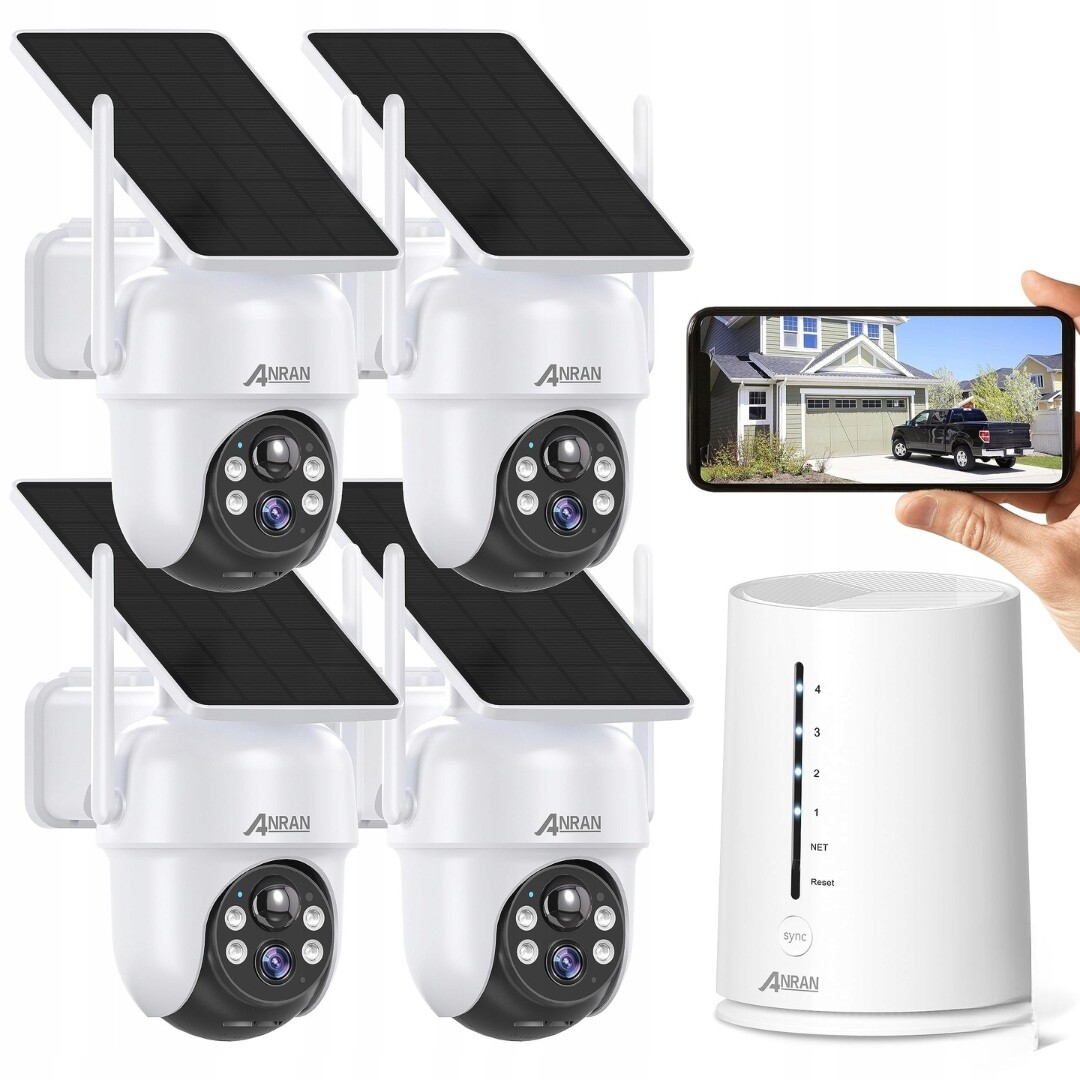 Solární Kamera Monitorovací Systém Sada 4KS Anran 4MP Domácí Monitorování