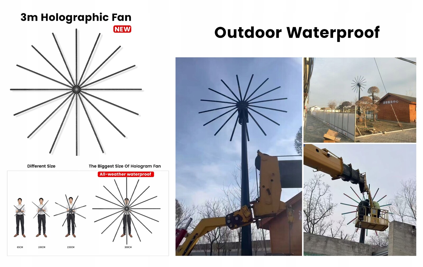 3D Hologram 300 CM Vnější Znatelná Reklama Udělejte Na Zákazníky Dojem