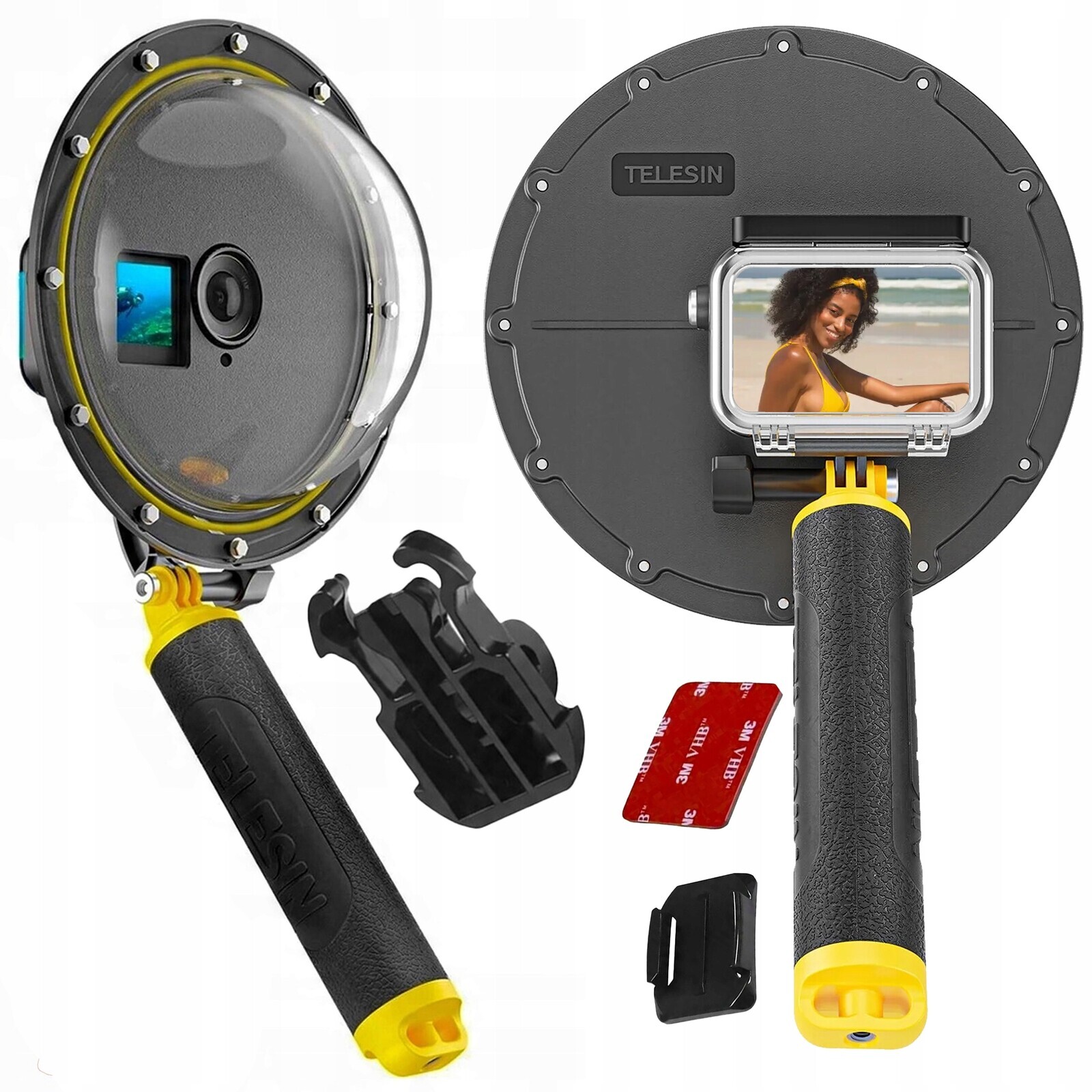 Vodotěsné pouzdro Telesin pro kamery Dji Action 5 4 3 Adaptéry