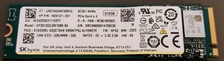 Ssd disk Sk Hynix BC901 512 Gb M.2 2280 NVMe PCIe Gen4x4