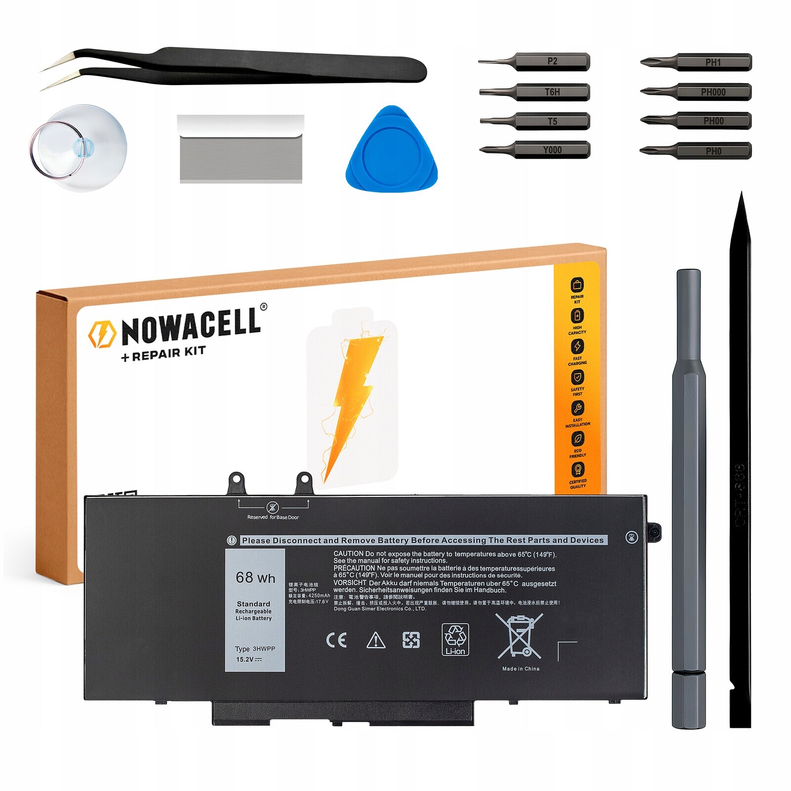 Baterie 3HWPP pro Dell Latitude 5400 5501 Precision 3540 15,2 V 68 Wh 4250 mAh