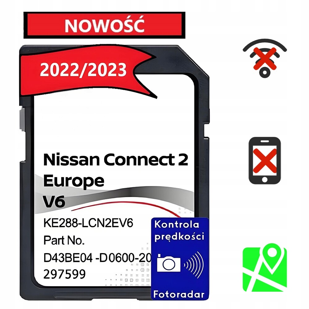 Karta Nissan Connect 2 LCN2 V6 Mapa 2022/2023 Nejnovější