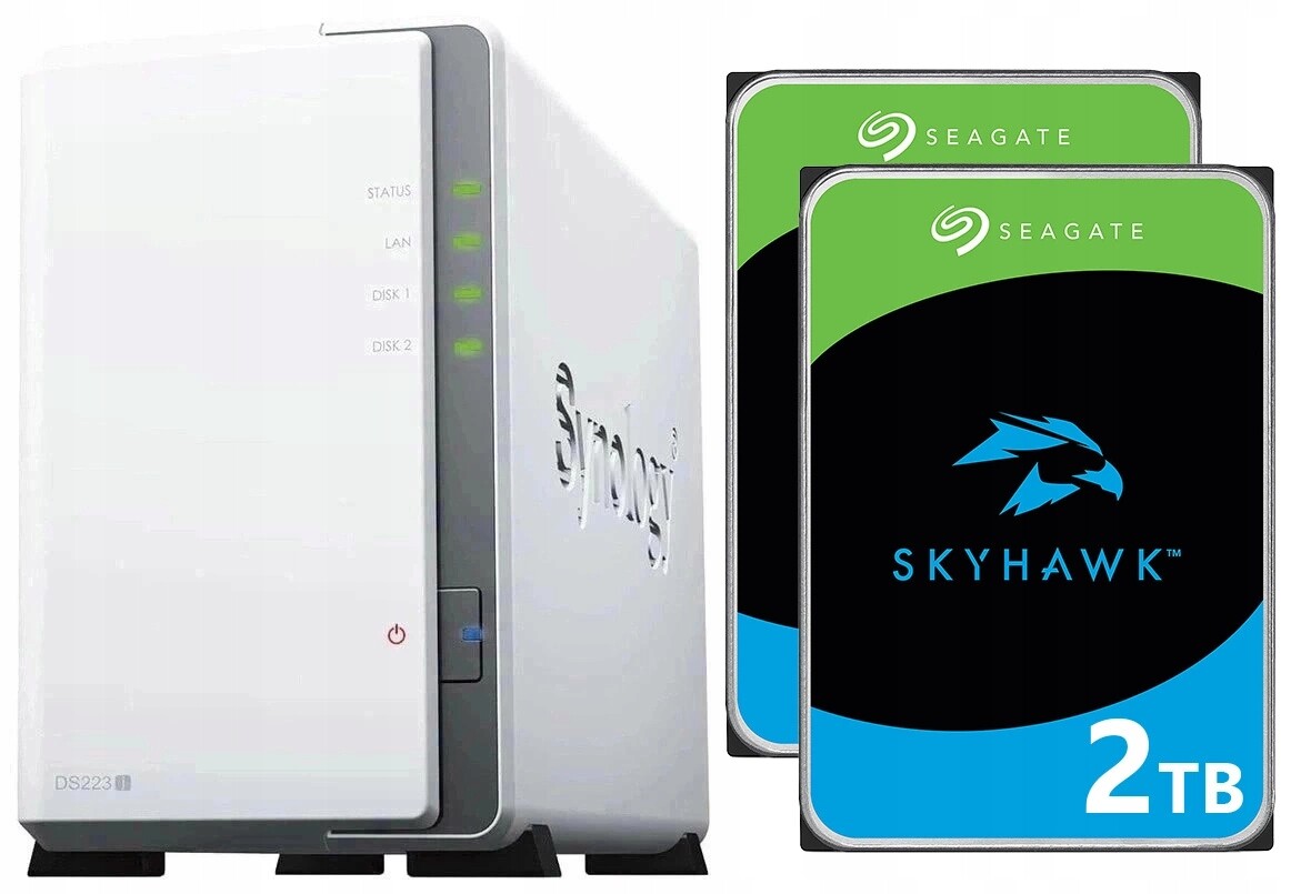 Nas server Synology Diskstation DS223j 4TB (2x2TB) Seagate SkyHawk