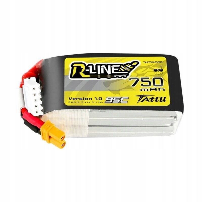 2 x Tattu R-Line Akumulátor Baterie Balíček LiPo 750mah 14.8v 95c 4S1P XT30
