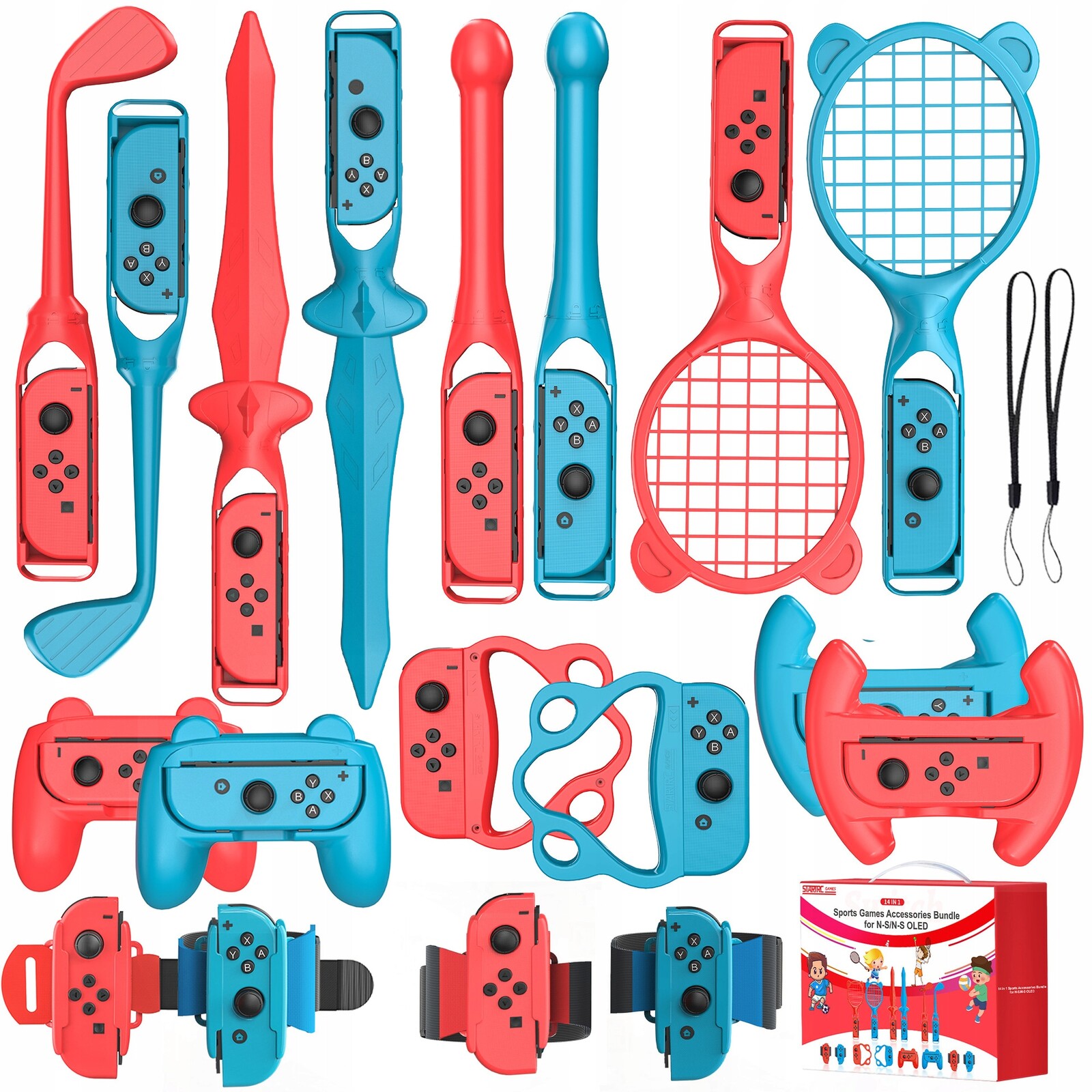 Sada příslušenství Upevňovací držáky 18v1 pro Joy-Con Nintendo Switch Oled