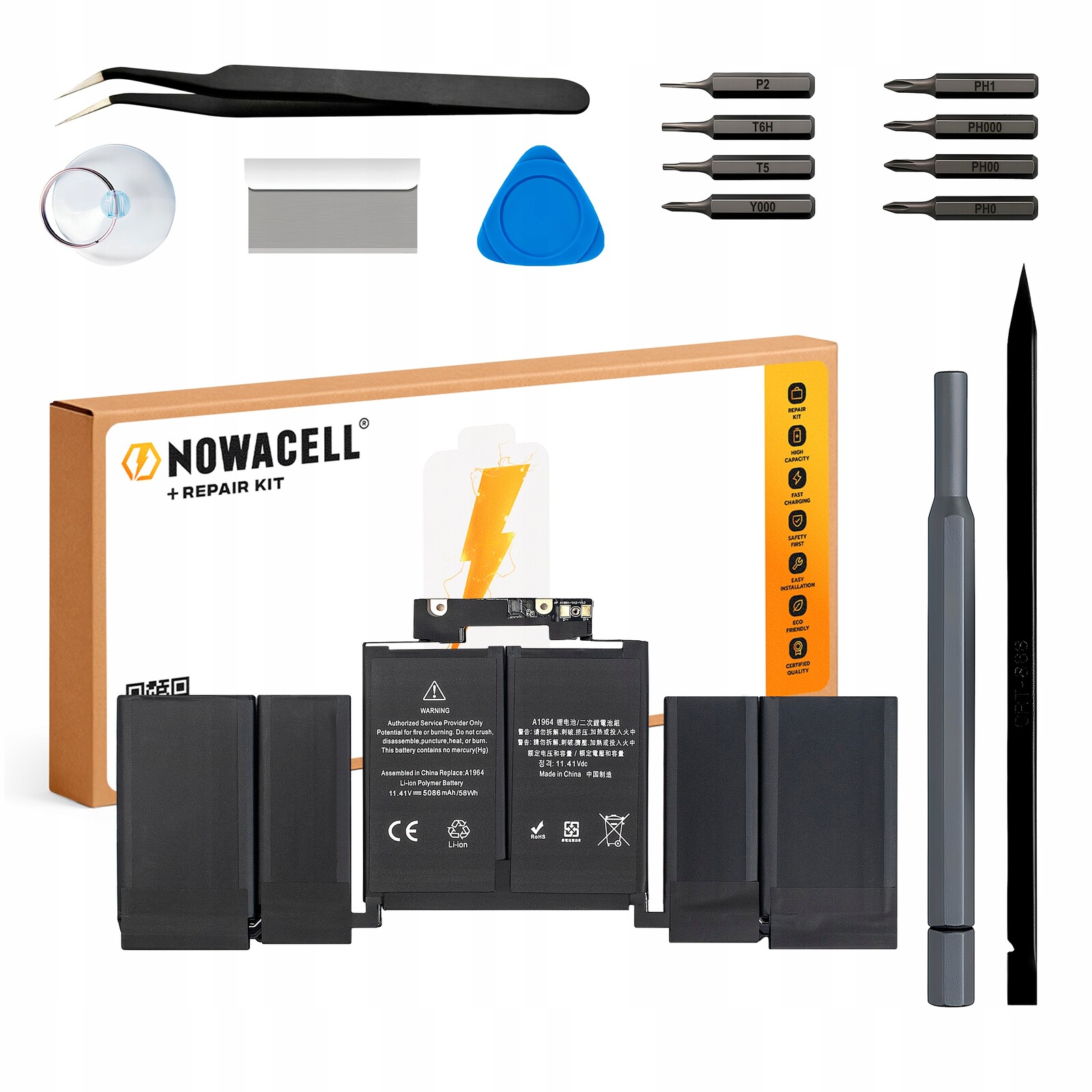 Baterie A1964 58Wh 11,41V pro MacBook Pro 13 A1989 A2251 2019 2020 Touch Bar