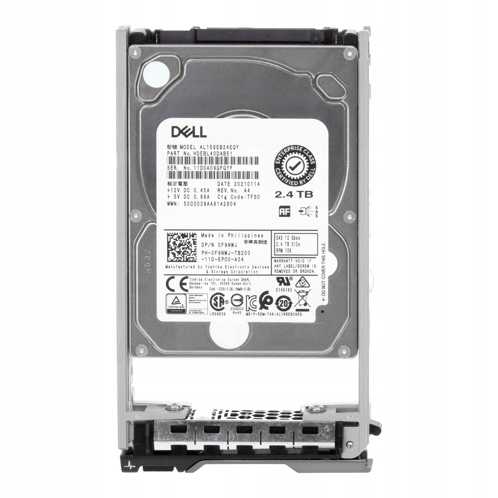Dell 0F9NWJ 2.4TB 10K 128MB SAS-3 2.5'' AL15SEB24EQY