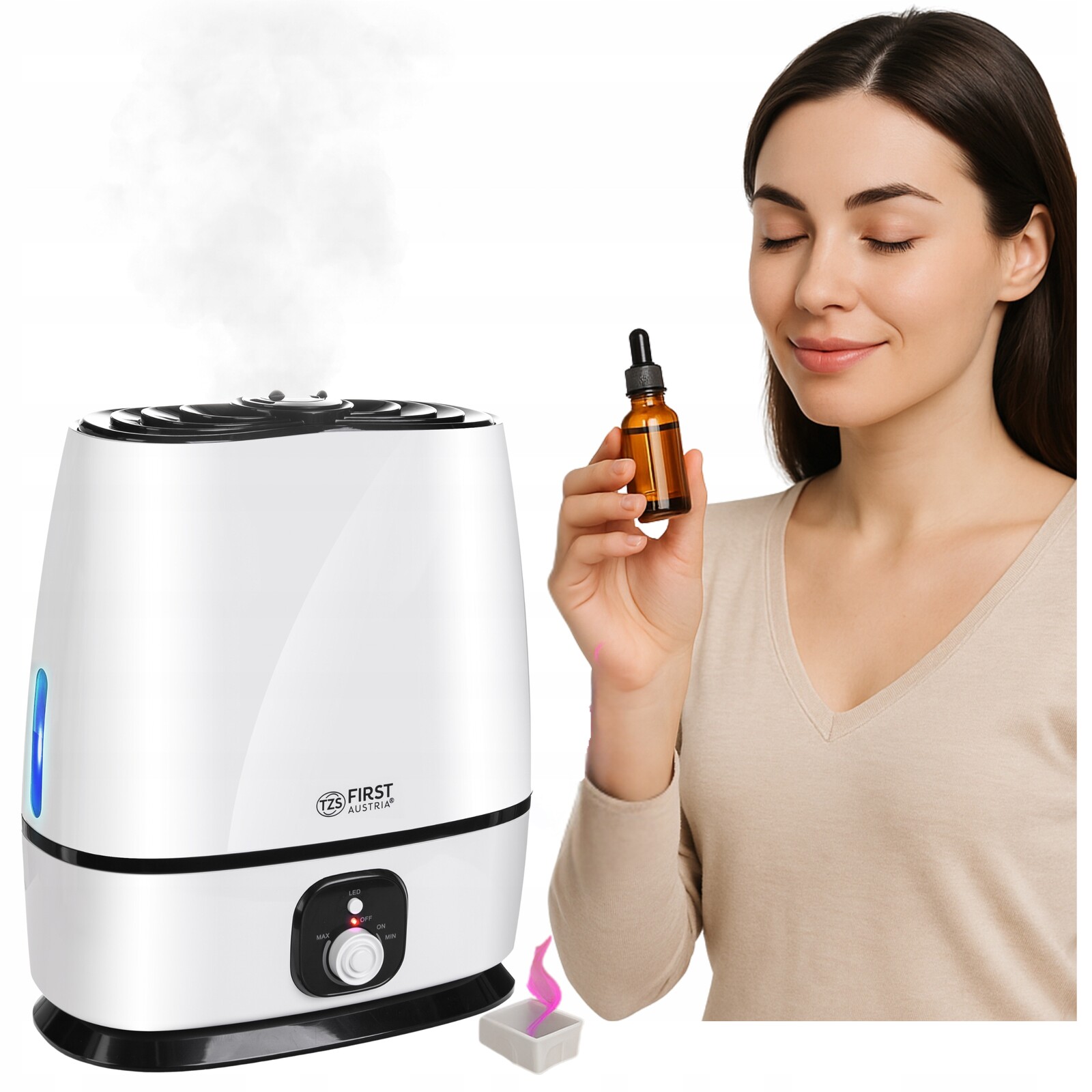 Zvlhčovač vzduchu difuzér vůně 6 l, ultrazvukový filtr, aromaterapie