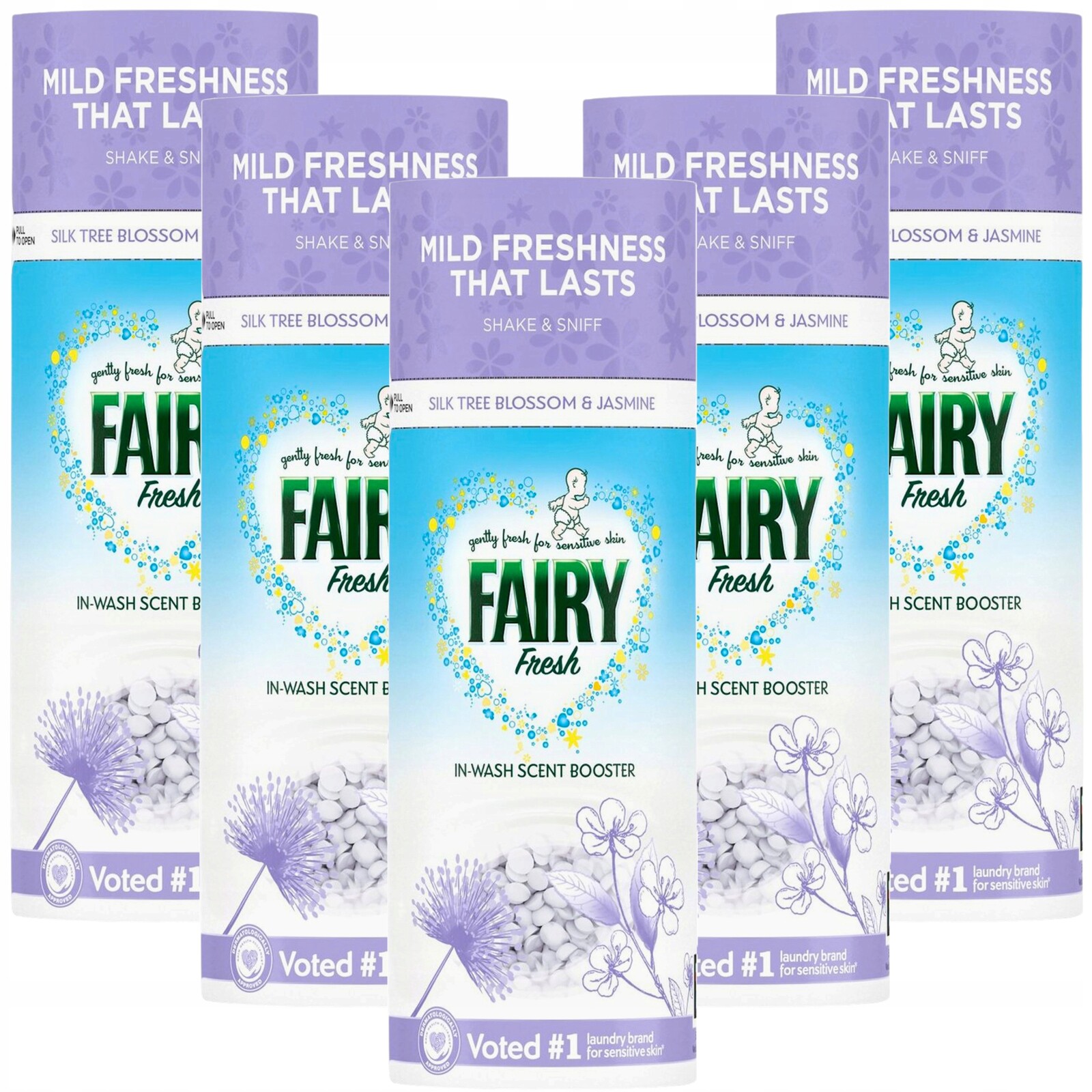 5 x Vonné perličky do praní Zesilovač vůně Fairy Hedvábí Jasmín 176 g