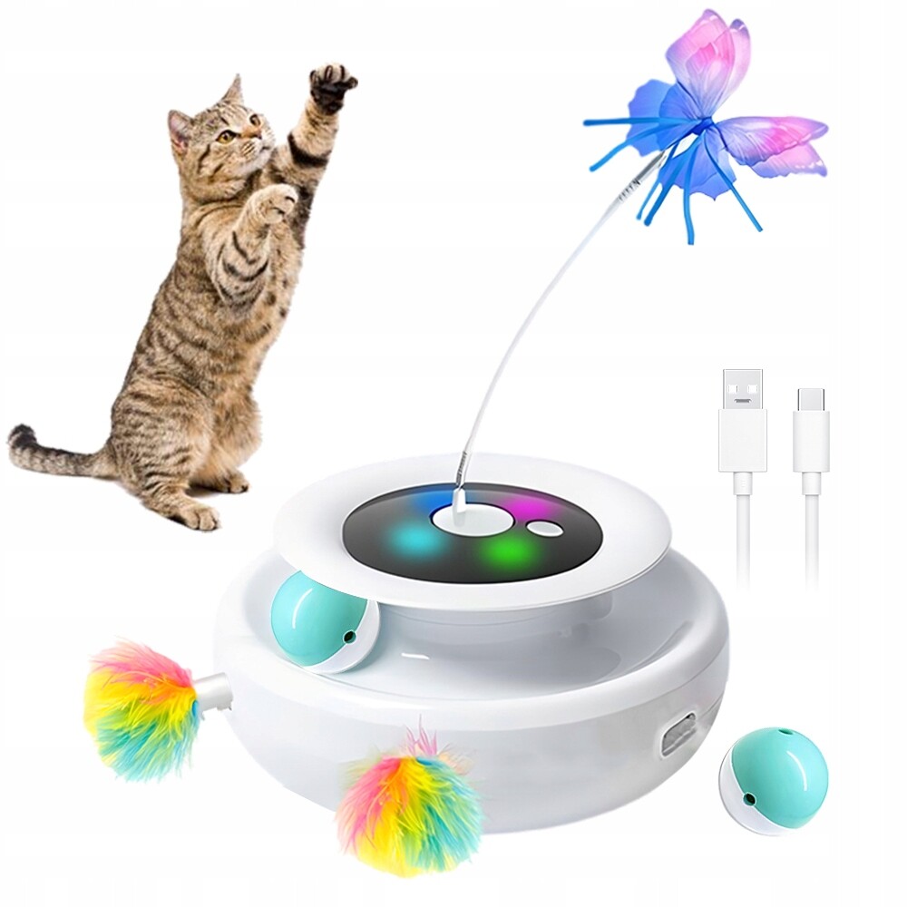 Automatická Hračka Pro Kočky Inteligentní Hračka 3V1 Motýlí Pírko