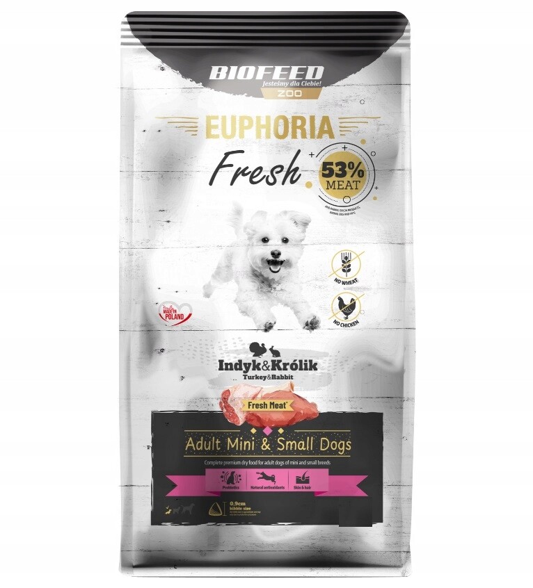 Biofeed Euphoria Fresh Meat Adult 8kg Mini Small Krůta s králíkem