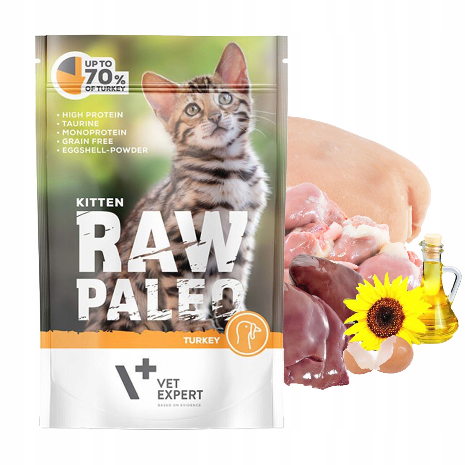 Raw Paleo Kitten Mono vlhké krmivo pro koťata Mix chutí 12 x 100 g