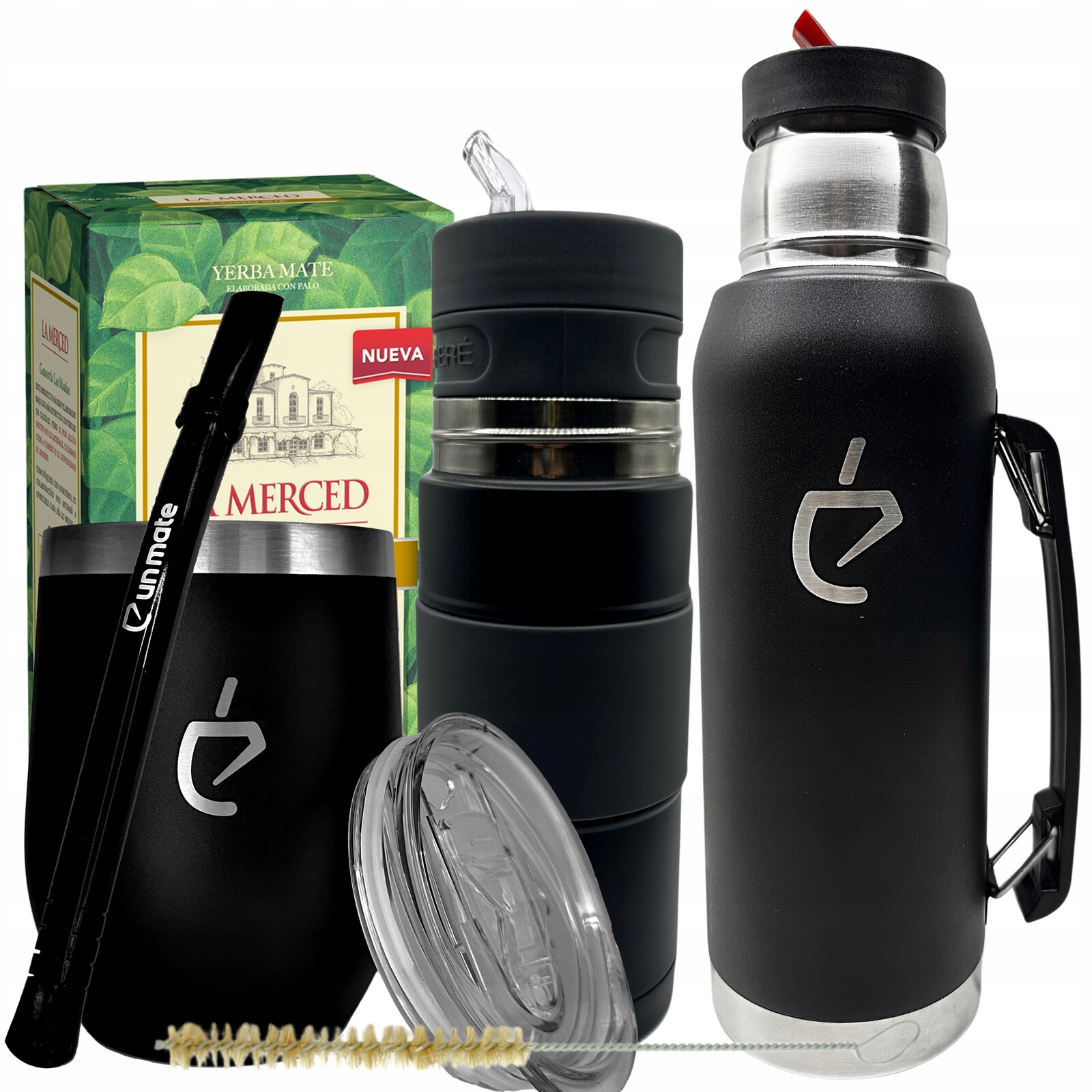 Sada yerba maté Take Away Yerbomos, termolid, bombilla, termoska, La Merced