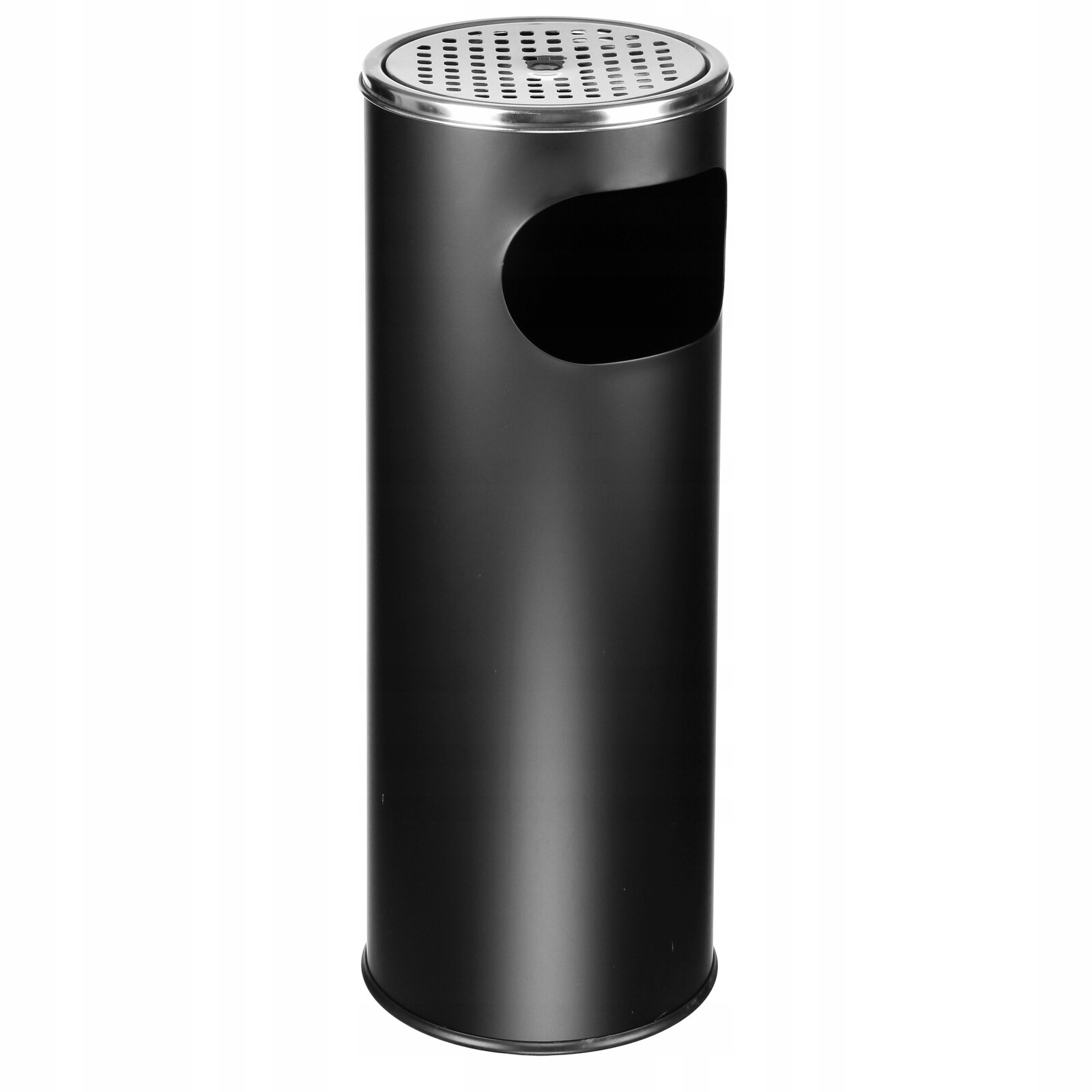 Popelník Černý Kovový Popelník Stojící 2 V 1 Odpadkový Koš 12 L
