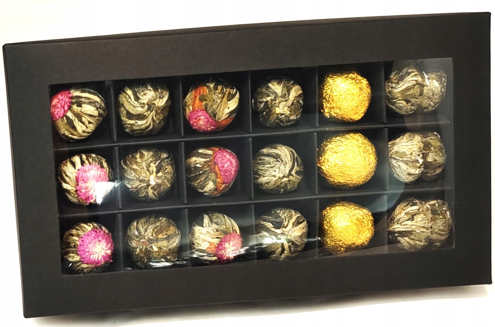 Sada Kvetoucích čajů 18ks bonboniéra Černá