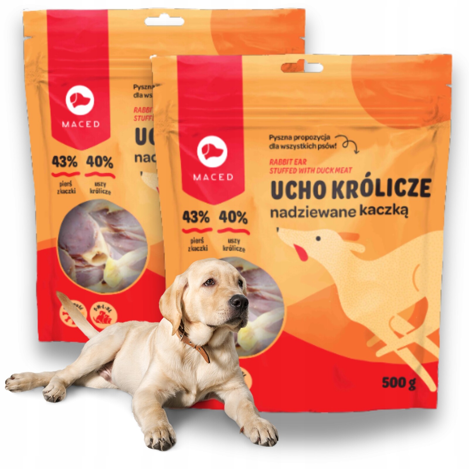 Králičí Ucho Plněné Kachnou Maced Uši Králíka Kachna Přírodní 500g x2