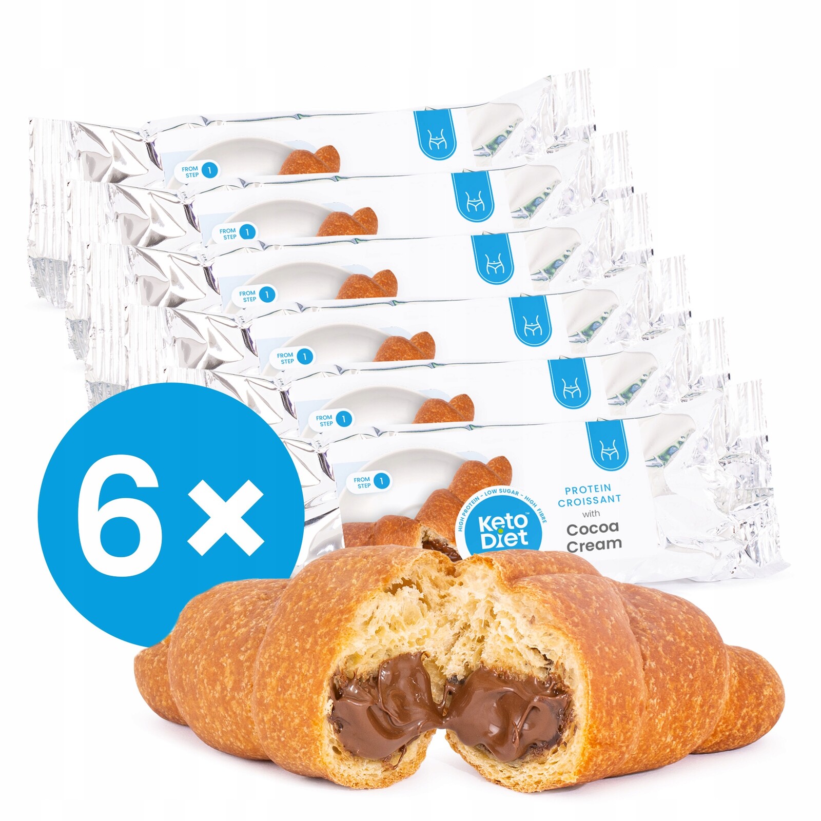 Proteinový croissant s čokoládovou náplní Multipack (6 ks 6 porcí)