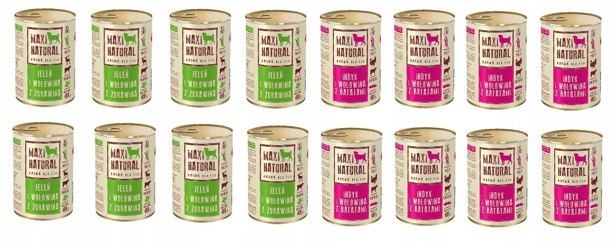 Maxi Natural Krmivo pro psy mix chutí 16 x 400 g