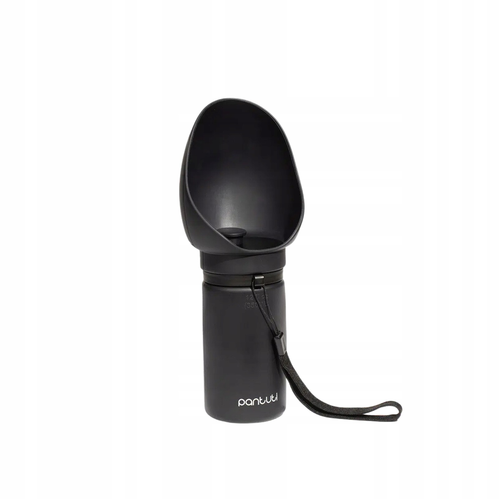 Skládací silikonová turistická láhev pro zvířata Monte černá 350 ml