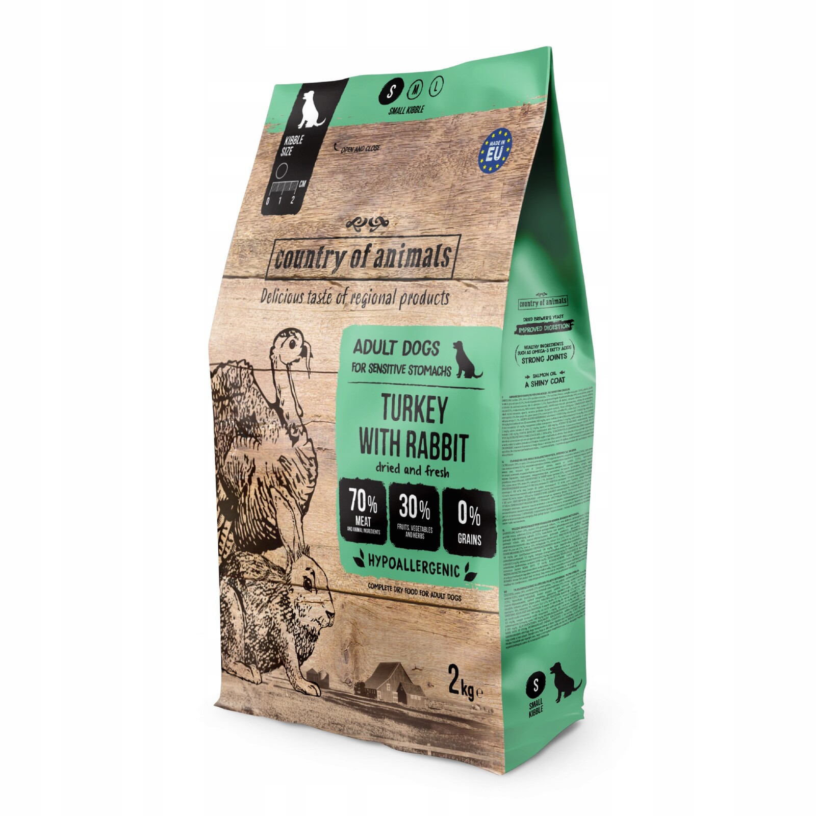 Country of Animals Psí granule krocaní/králičí 2 kg