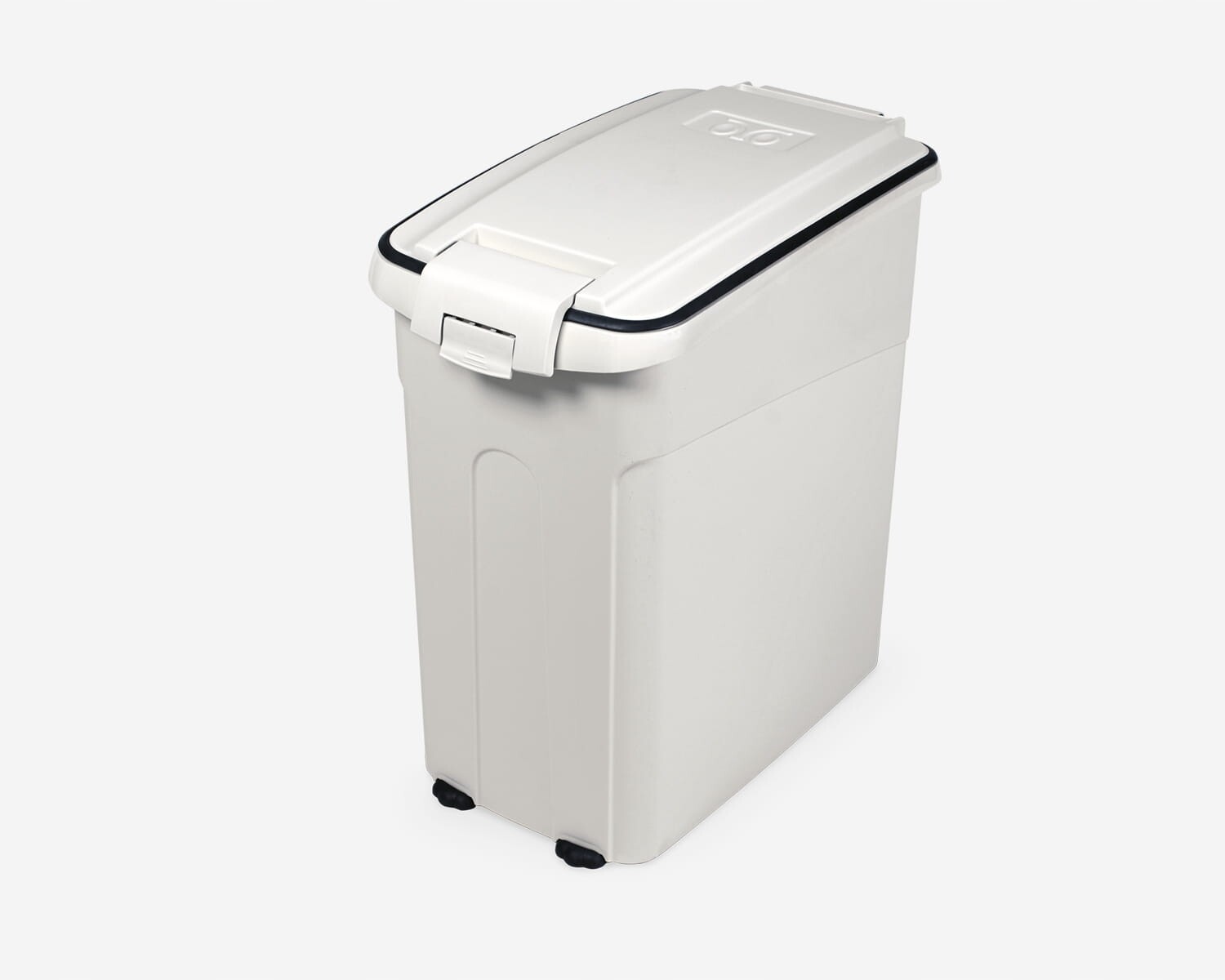 Hermetická nádoba „Tady M“ na suché krmivo nebo pamlsky – bílá, s integrovanými prvky