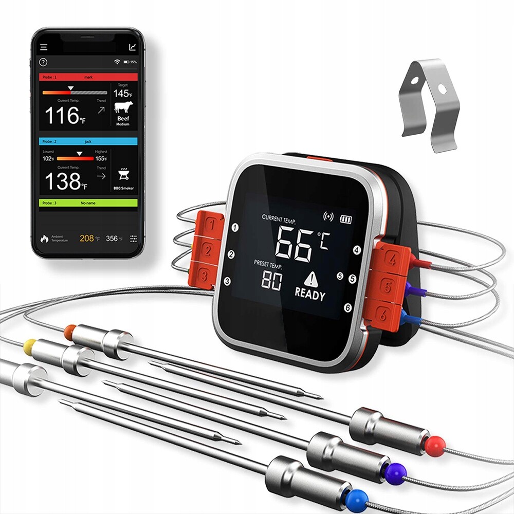 Kuchyňský teploměr 3 Sondy Grill Trouba Udírna Vaření AidMax WR-01