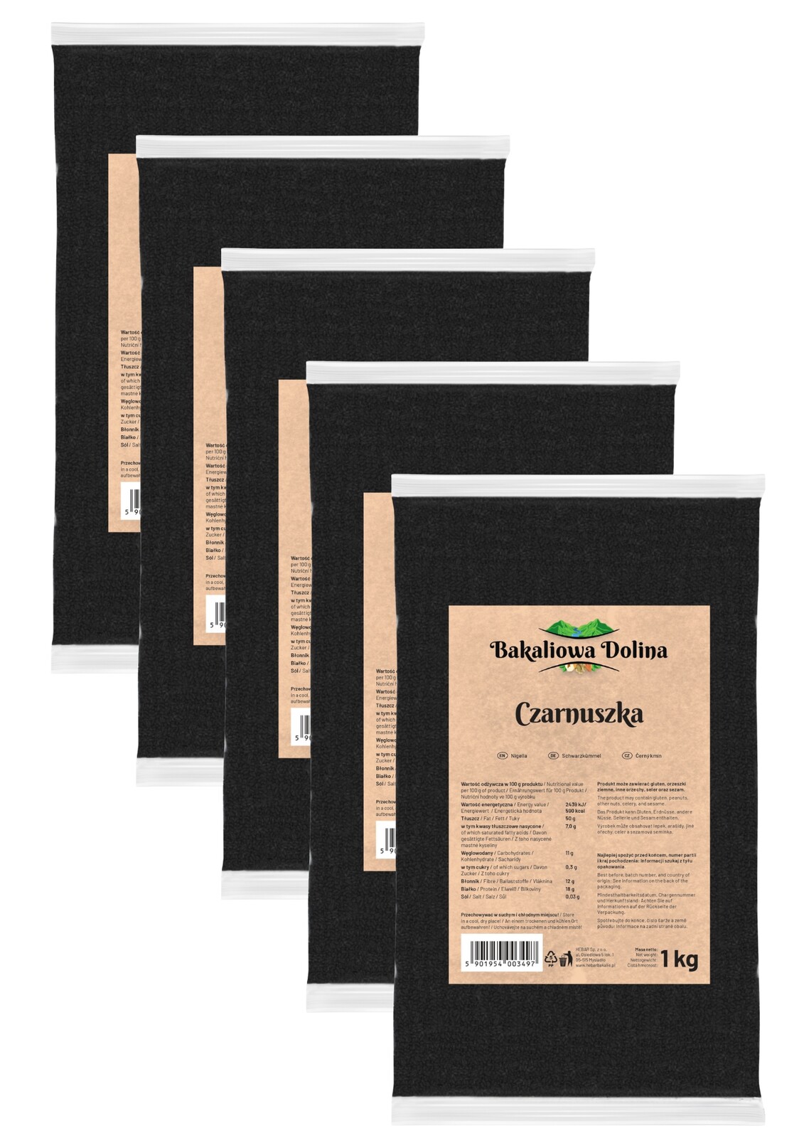 Semena Černušky 5KG 5000G Černucha Kmín Přírodní Zrno Kmínu