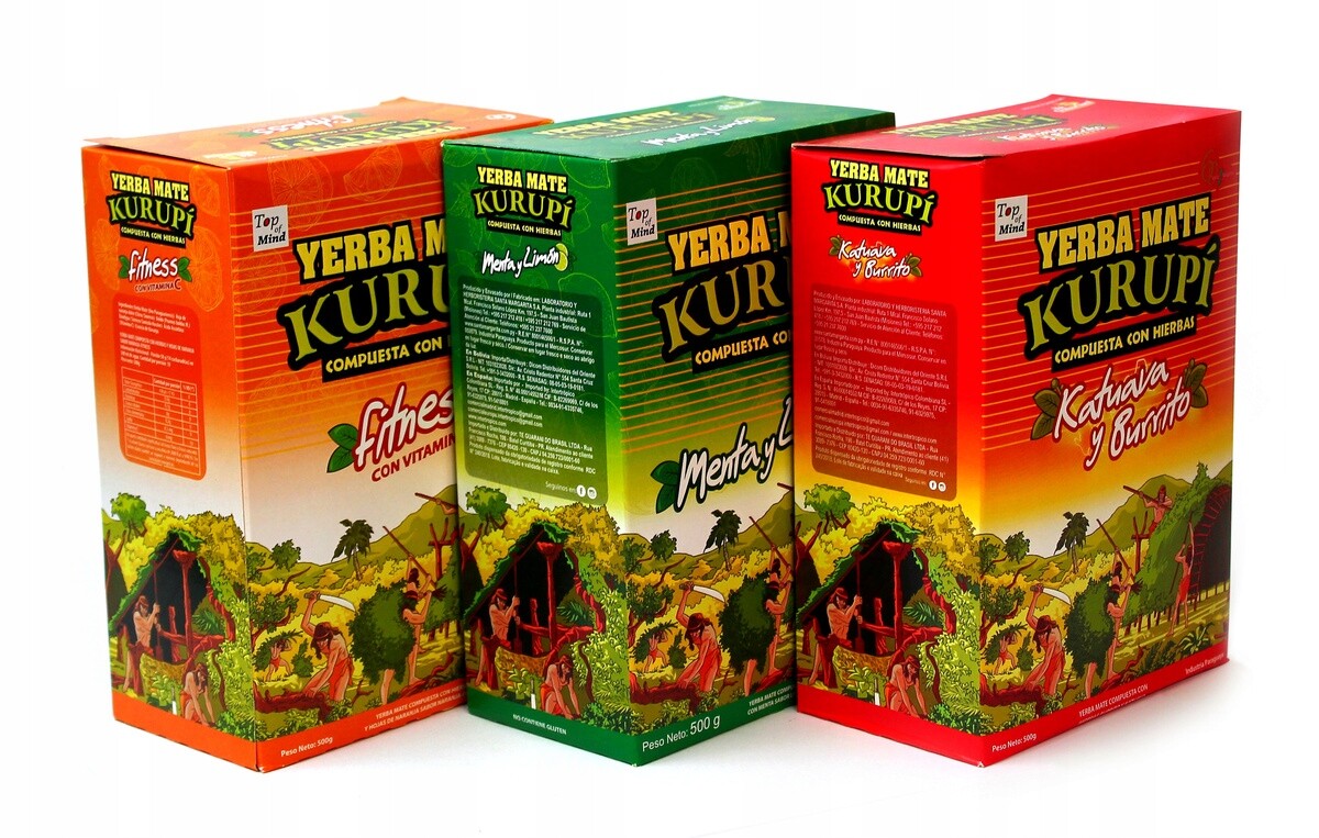 Sada Yerba Mate Kurupi Menta Limon Katuava Fitness 3x 500g MIX 1,5kg
