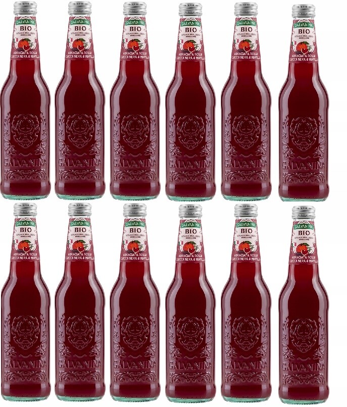 12x Oranžáda Galvanina Bio Červená Pomar. Borůvka 350ML.