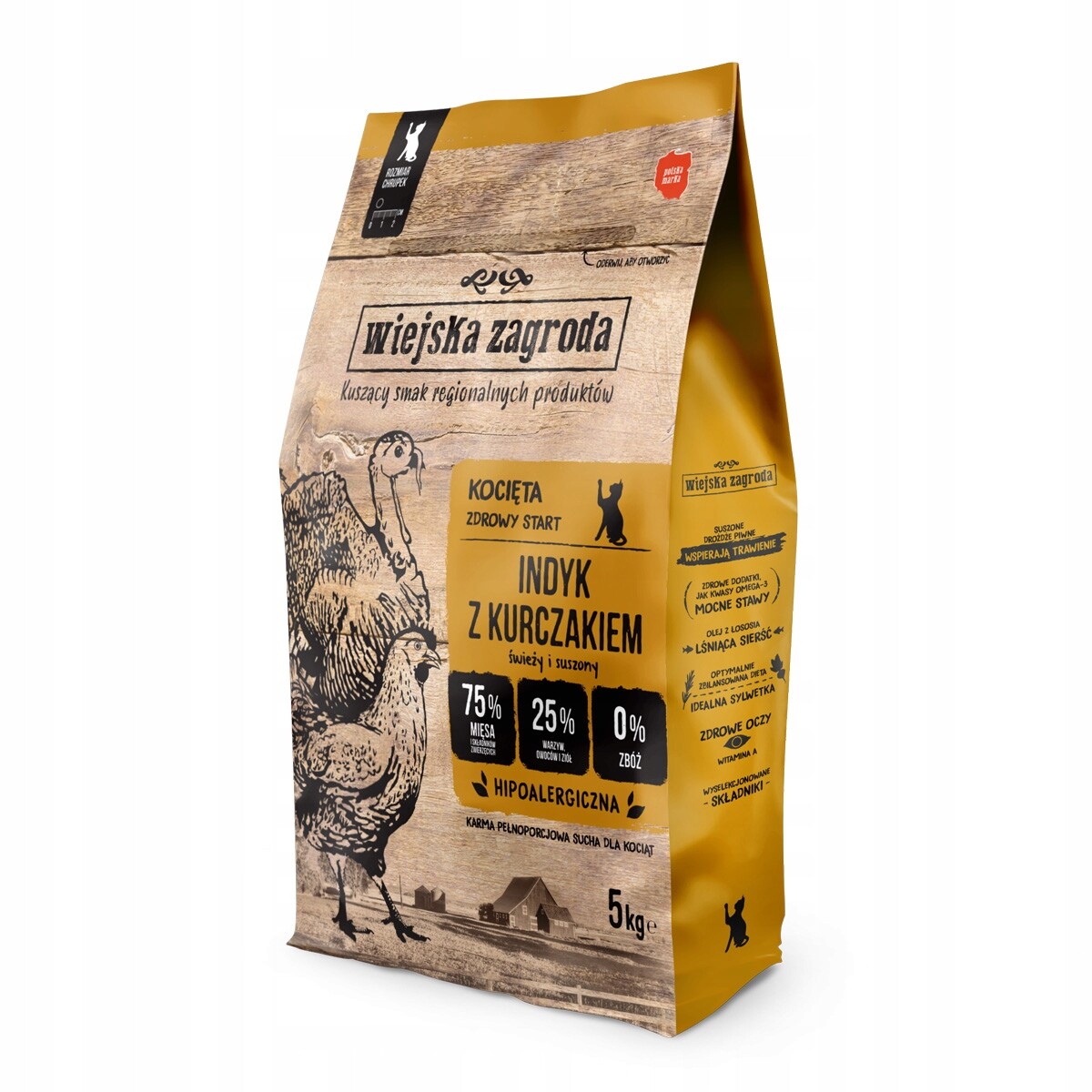 Wiejska Zagroda – Krůta s kuřecím masem – 5 kg – krmivo pro kočky