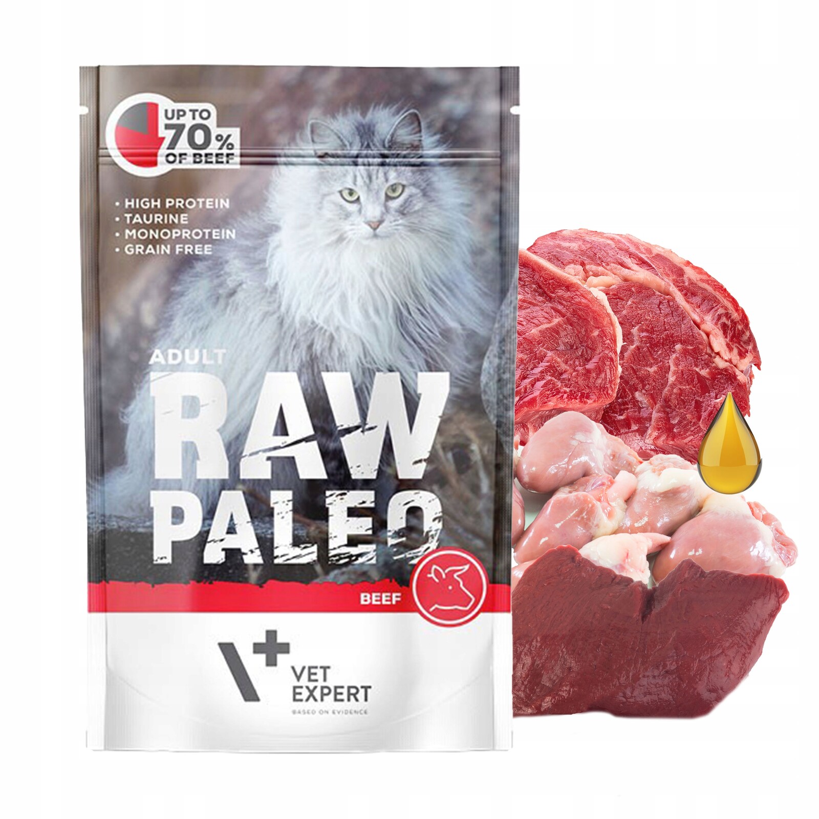 Raw Paleo Adult Mono mokré krmivo pro kočky Mix chutí 12 x 100 g bez obilovin