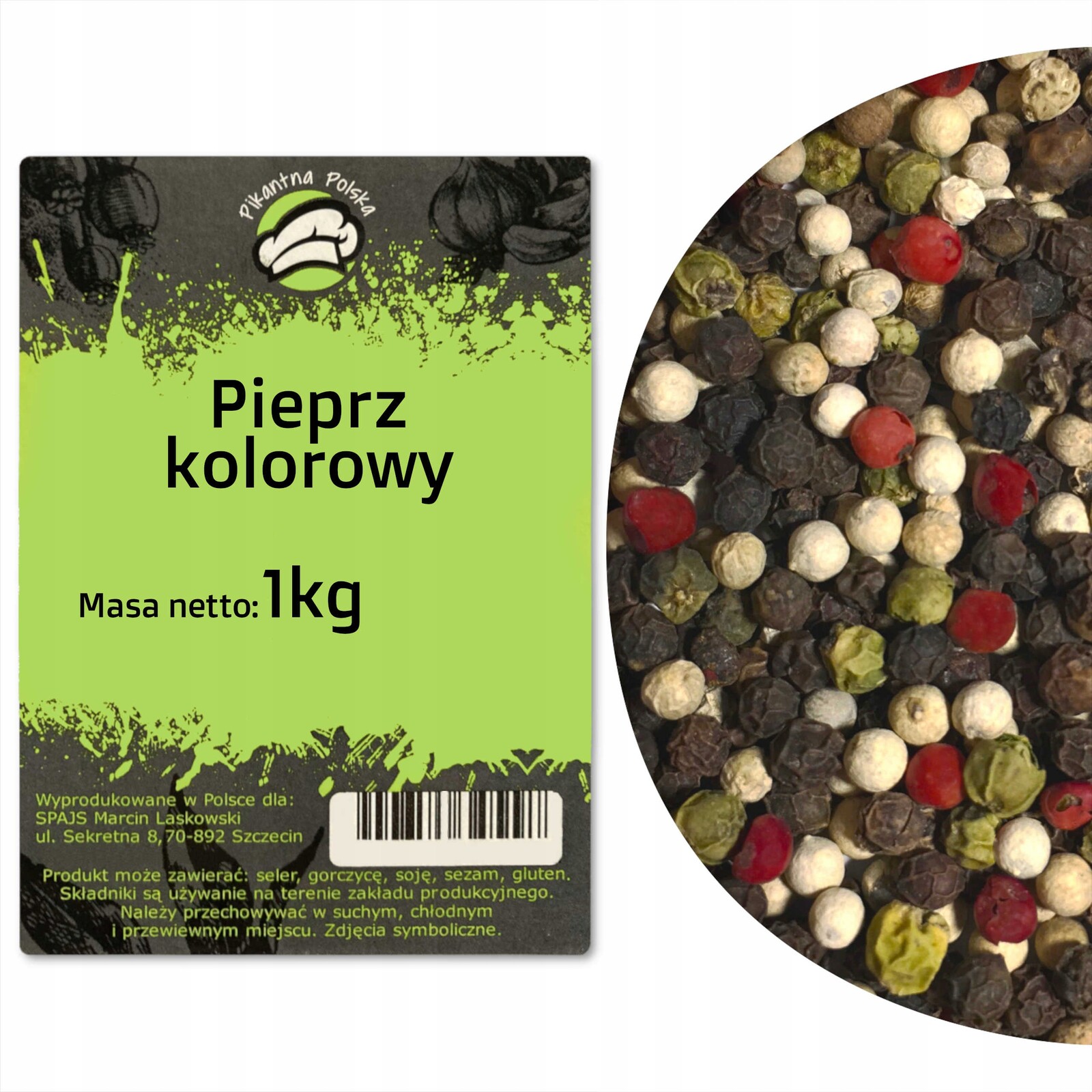 Pepř barevný zrnitý 1 kg Pikantna Polsko