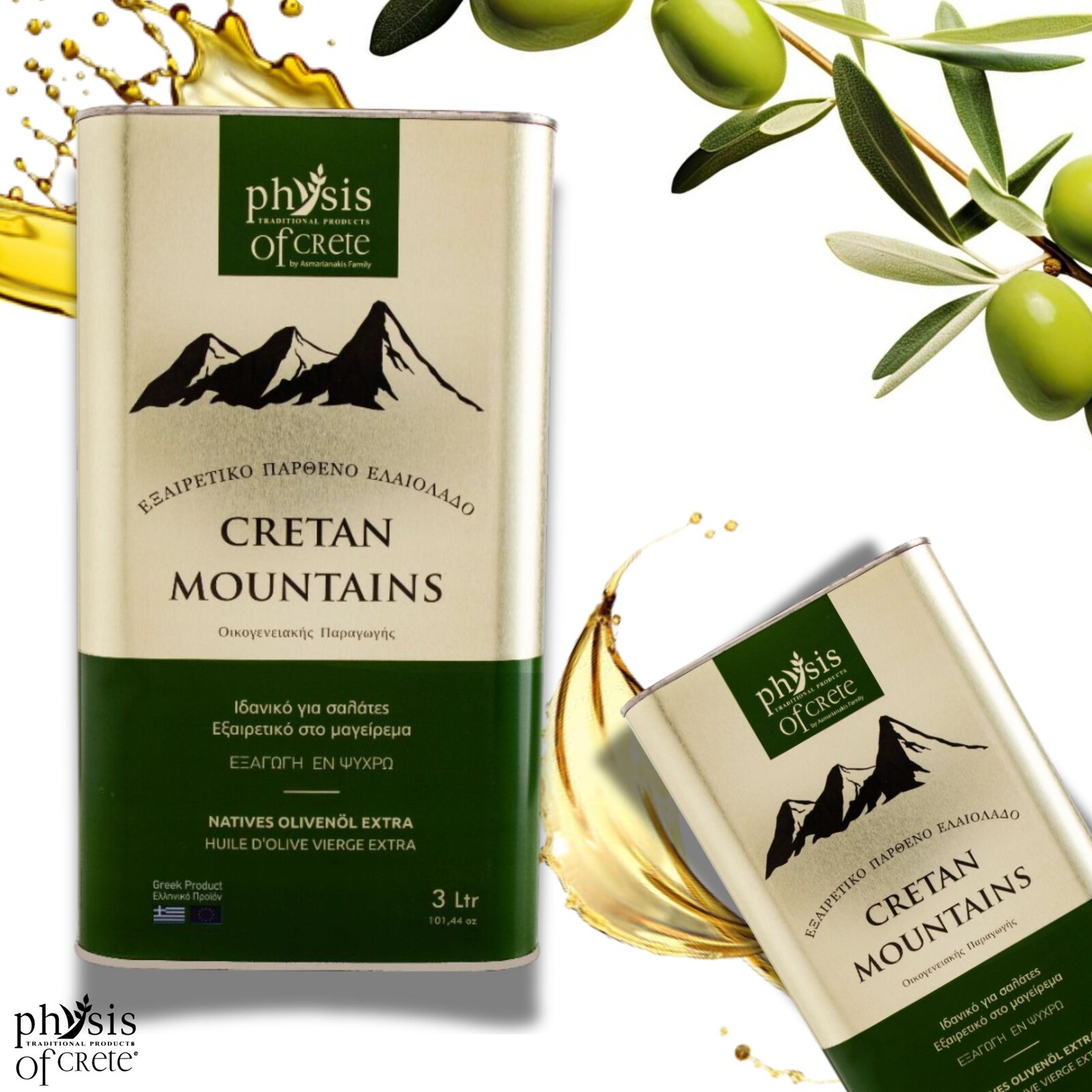 Extra panenský olivový olej 3L Řecká Physis of Crete 0,2% Cretan Mountains