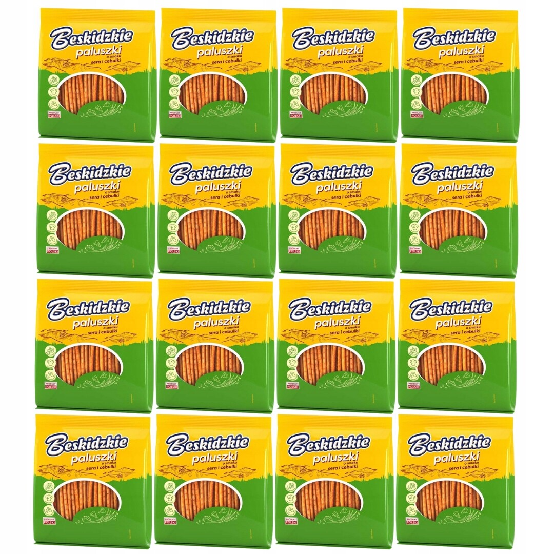 Beskidzkie Tyčinky s příchutí sýra a cibulky 180 g x 16 kusů