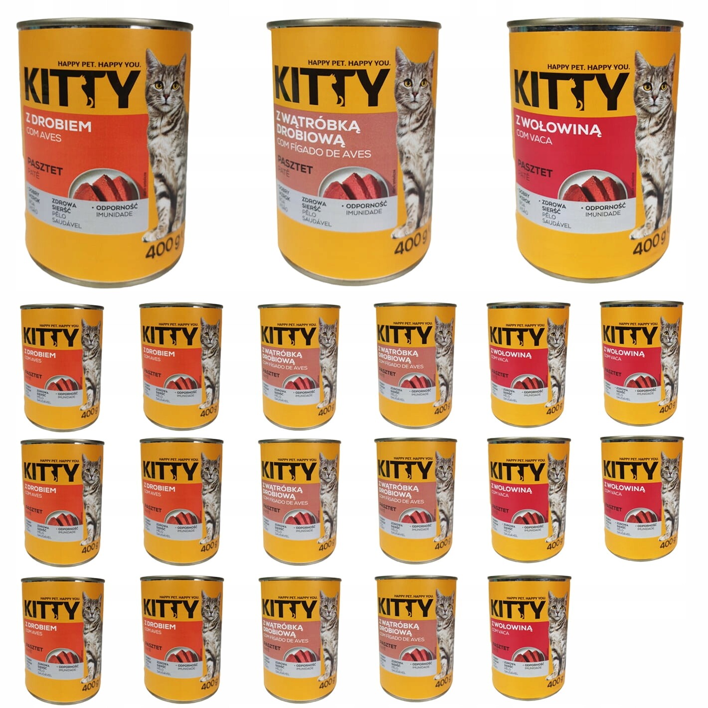 Krmivo mokré pro kočky Paštika Mix 20x400g Kitty